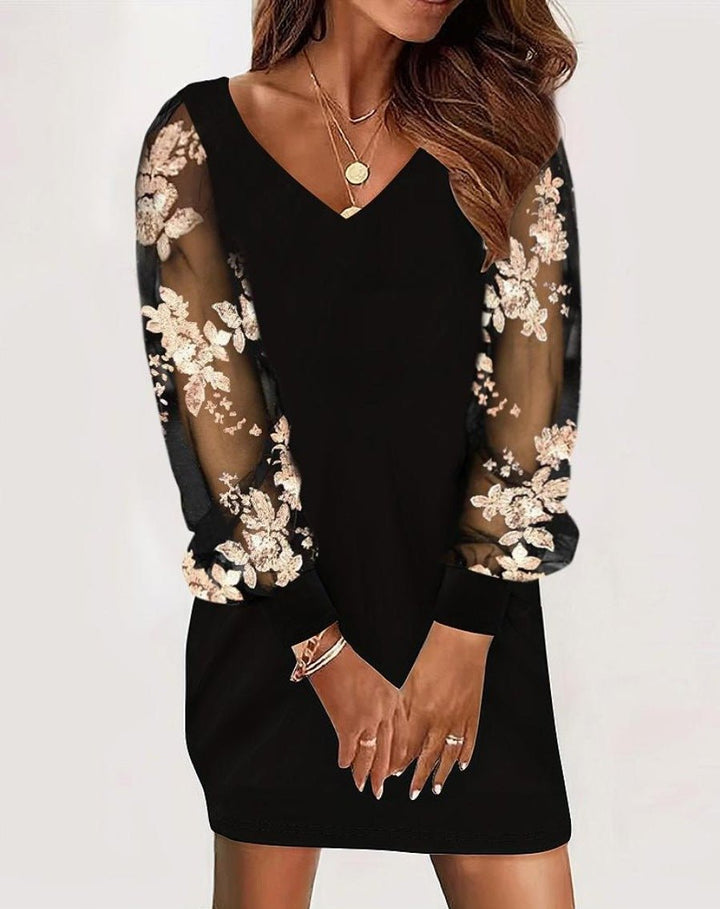Alessia | Abito Elegante con Maniche in Pizzo