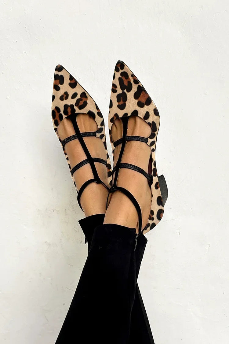 Ludovica - Ballerine Animalier Con Cinturini