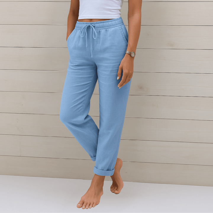 Susy | Pantaloni stretch in lino traspirante premium
