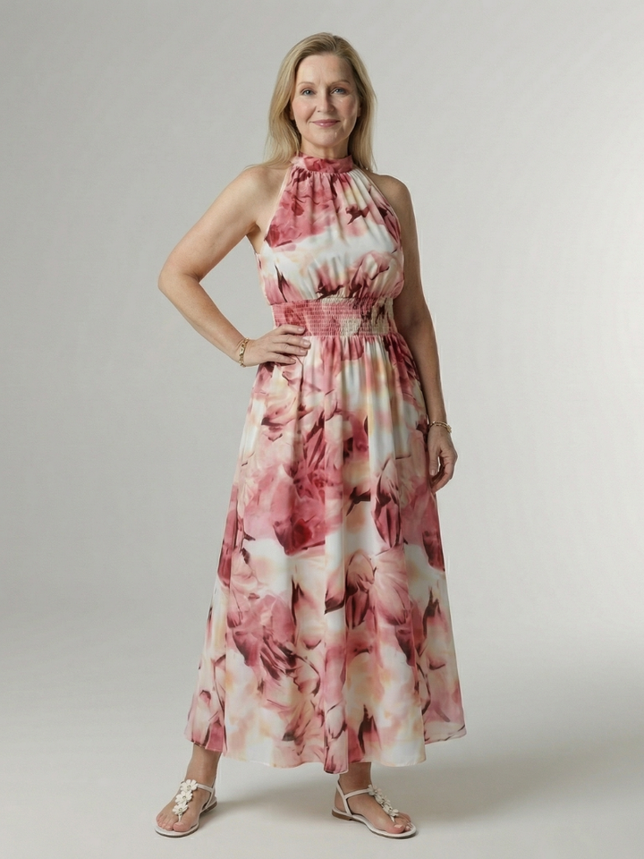 Sylin | Abito midi drappeggiato con scollo all'americana