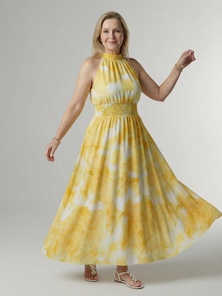 Sylin | Abito midi drappeggiato con scollo all'americana