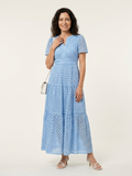 Brielle | Abito midi a balze con scollo a V e maniche corte