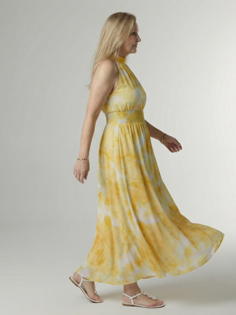 Sylin | Abito midi drappeggiato con scollo all'americana