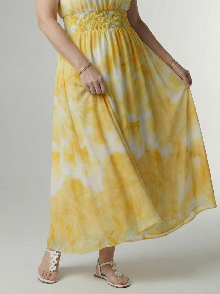 Sylin | Abito midi drappeggiato con scollo all'americana