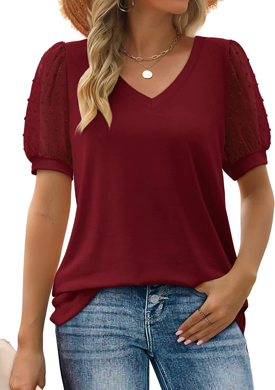 Élise | Top casual con scollatura a V