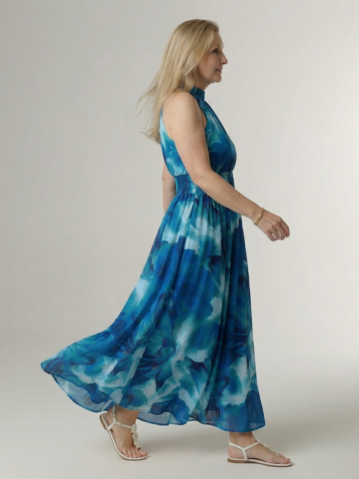Sylin | Abito midi drappeggiato con scollo all'americana