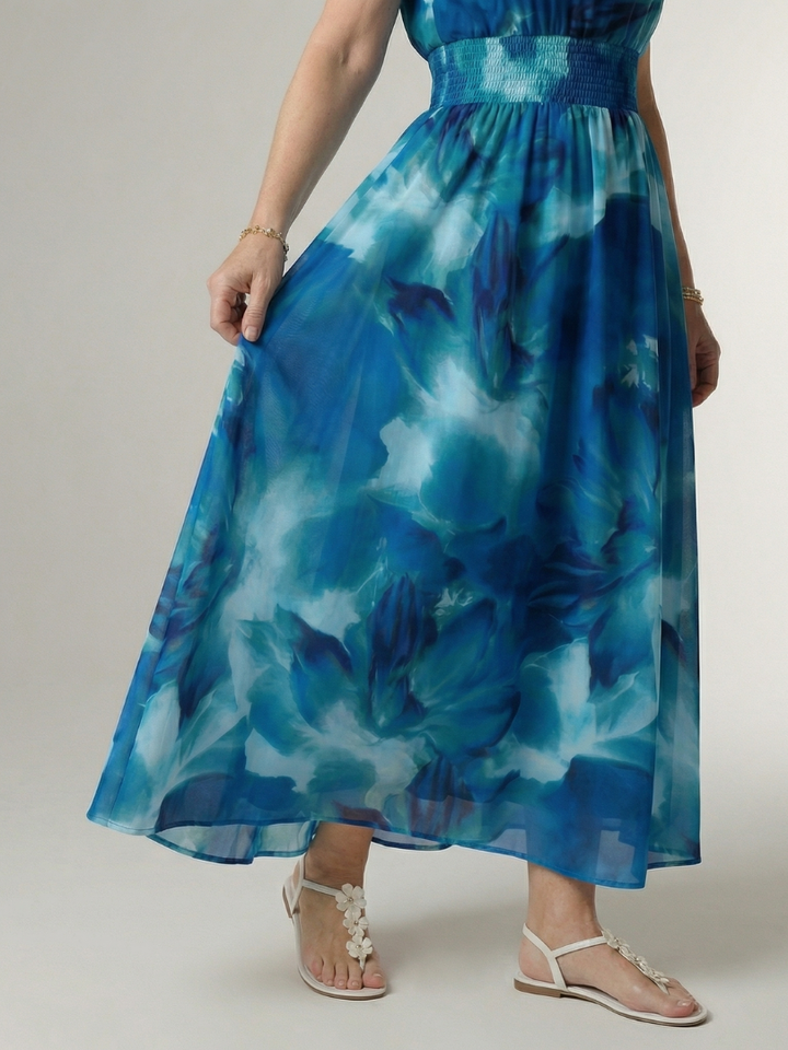 Sylin | Abito midi drappeggiato con scollo all'americana