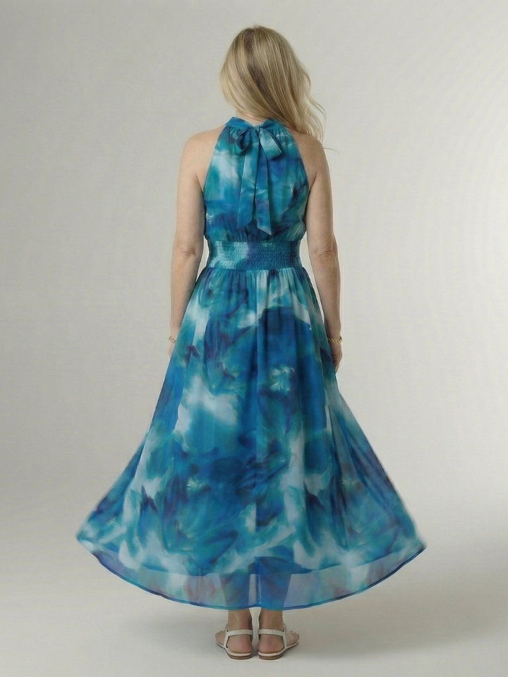 Sylin | Abito midi drappeggiato con scollo all'americana