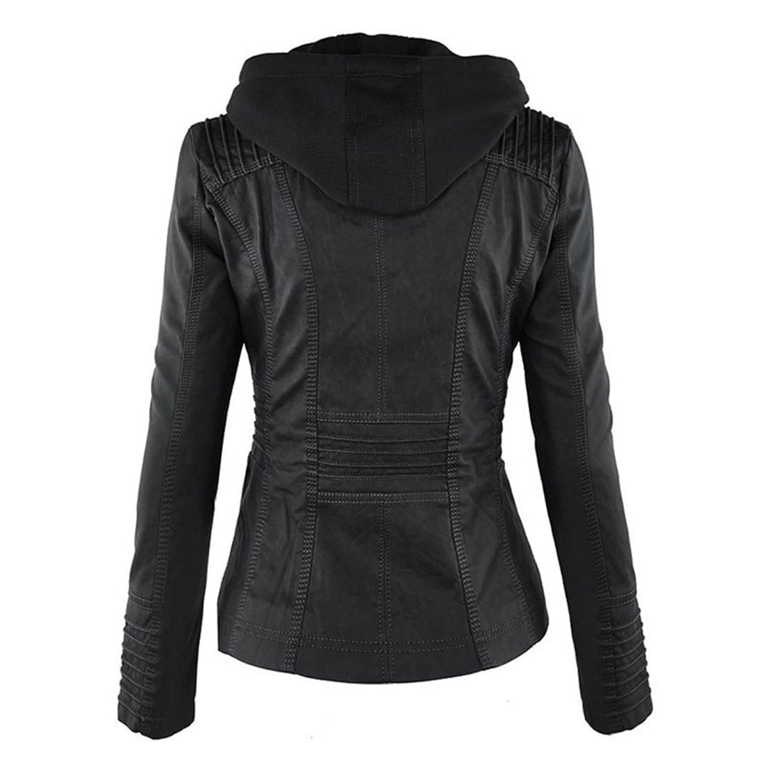 Valentina | Giacca moderna in pelle con cappuccio