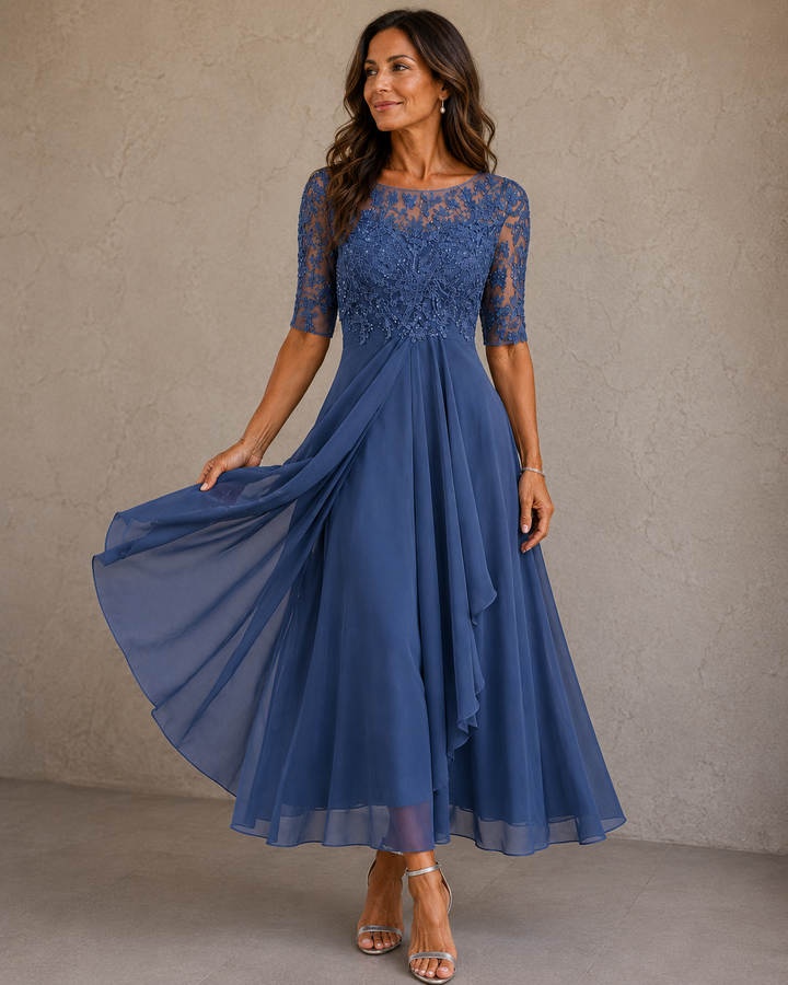 Maria | Abito Elegante in Pizzo e Chiffon