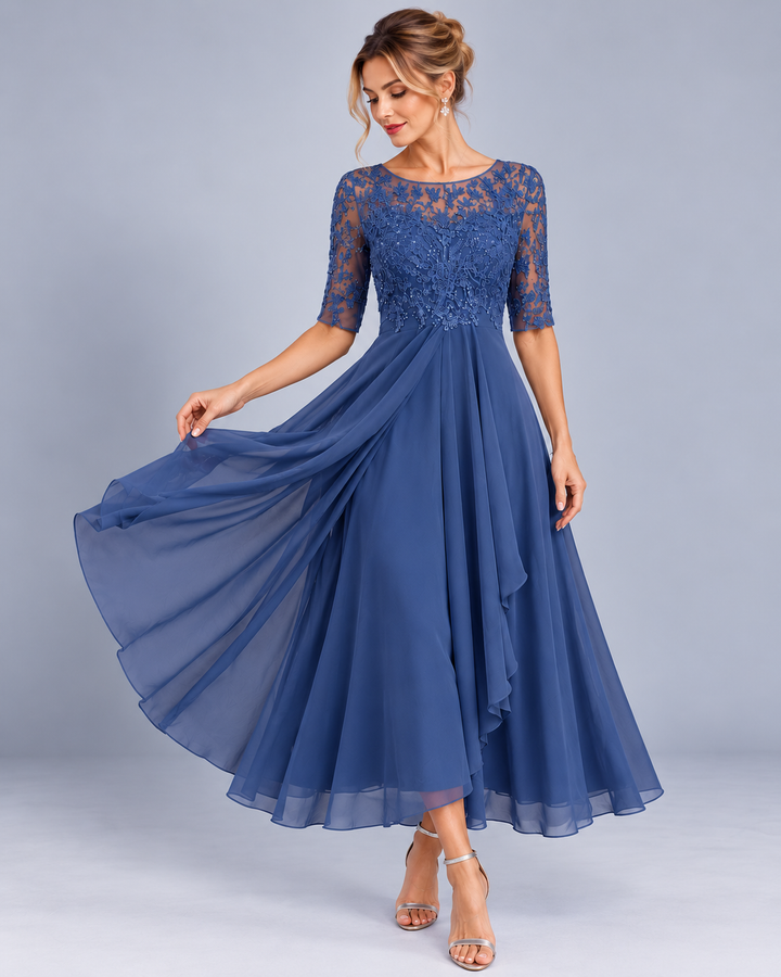 Maria | Abito Elegante in Pizzo e Chiffon