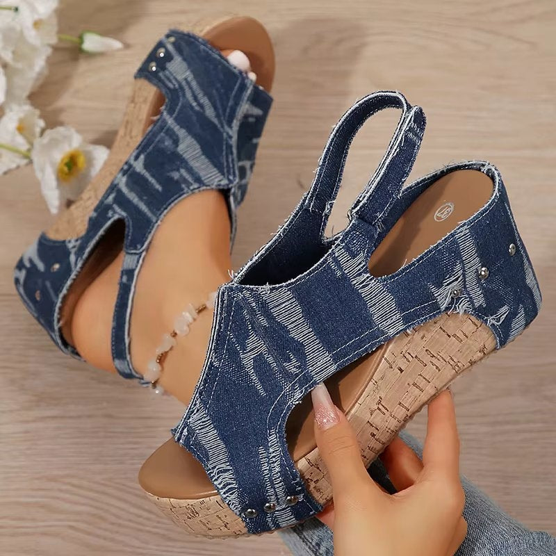 Deni - Sandali con zeppa