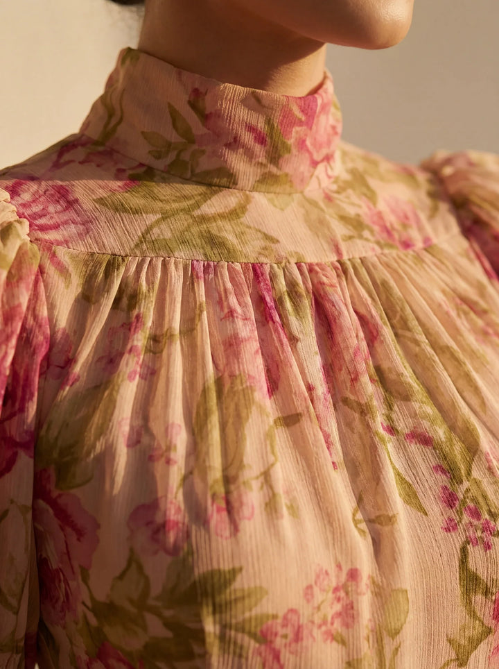 Rosario | Abito Lungo Floreale in Chiffon