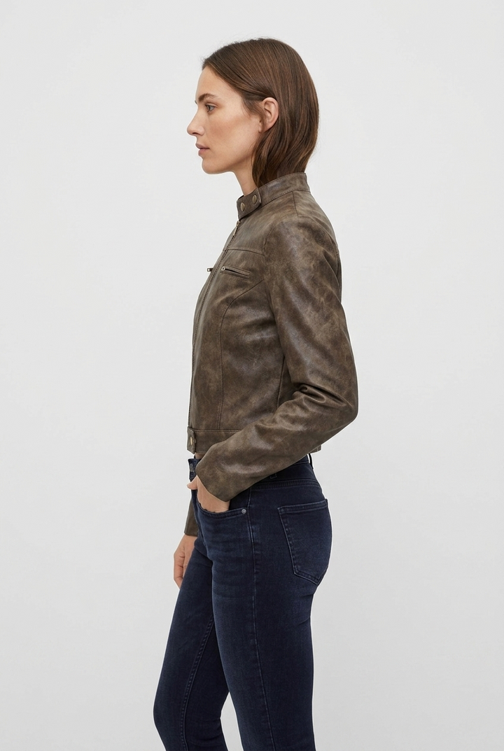 Faux Leather Biker Jacket