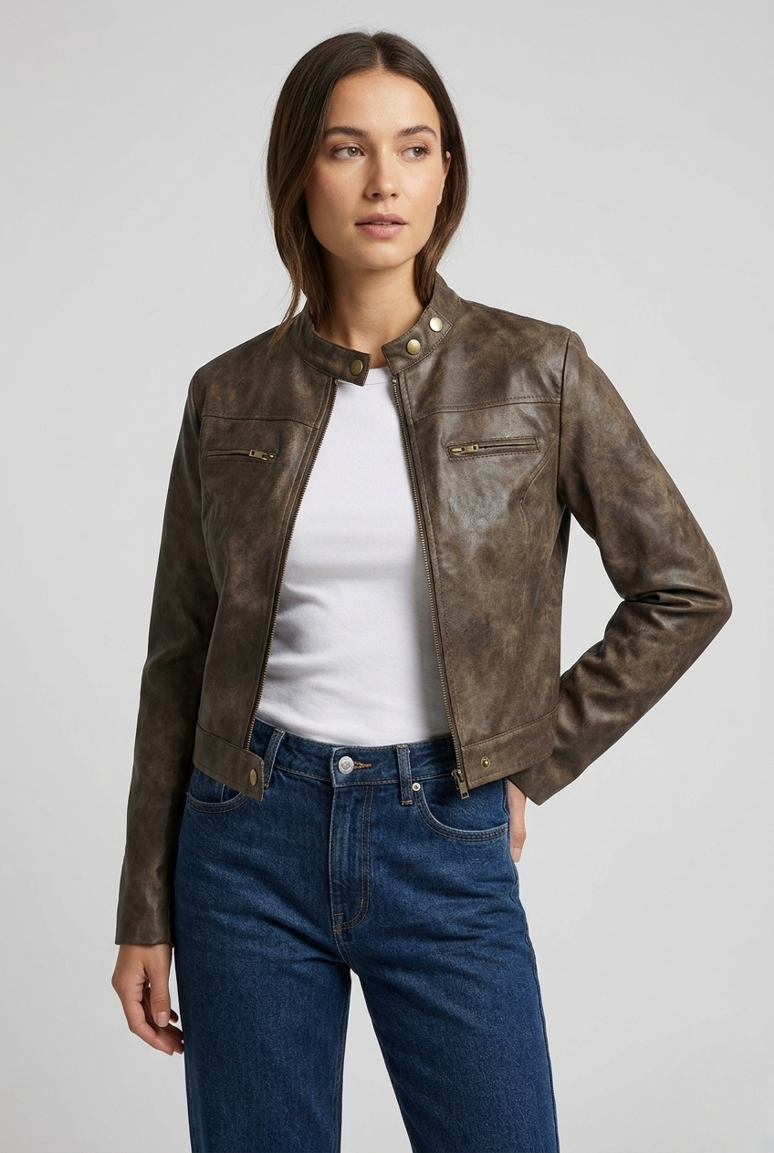 Faux Leather Biker Jacket
