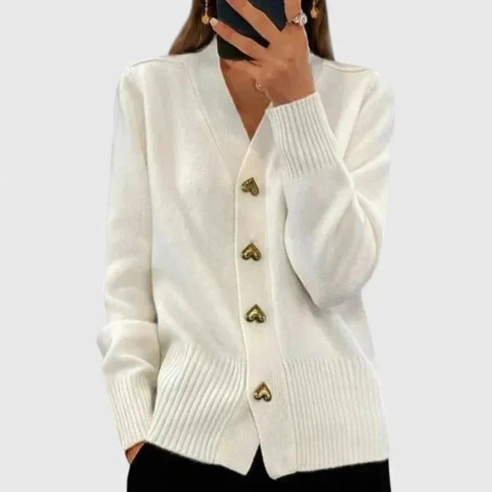 Lyddia | Cardigan con Bottoni a Cuore