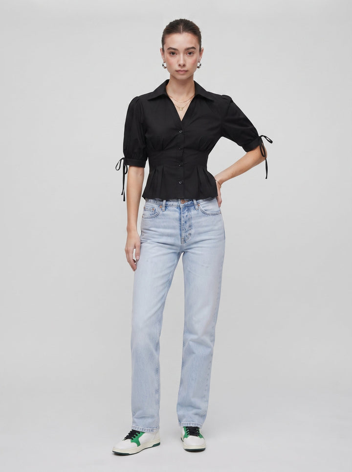 Jeans dritti a vita alta da donna