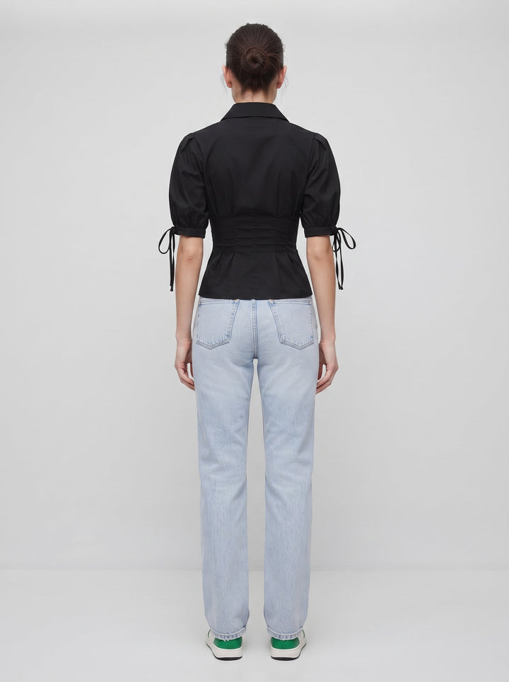Jeans dritti a vita alta da donna