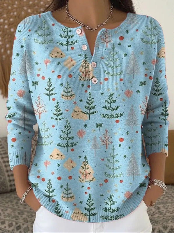 Rosa | Maglia Natalizia con Bottoni Elegante