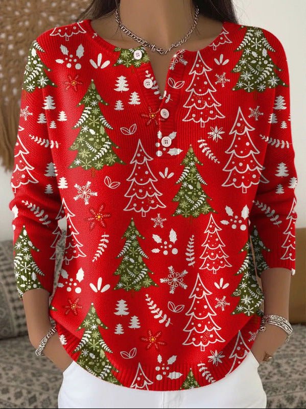 Rosa | Maglia Natalizia con Bottoni Elegante