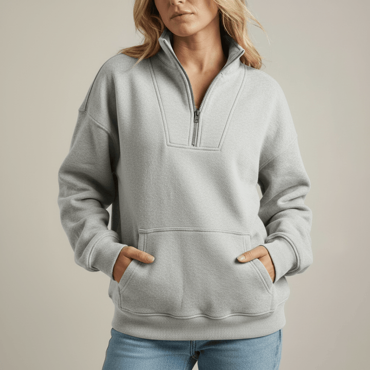 Marta | Felpa Morbida con Mezza Zip