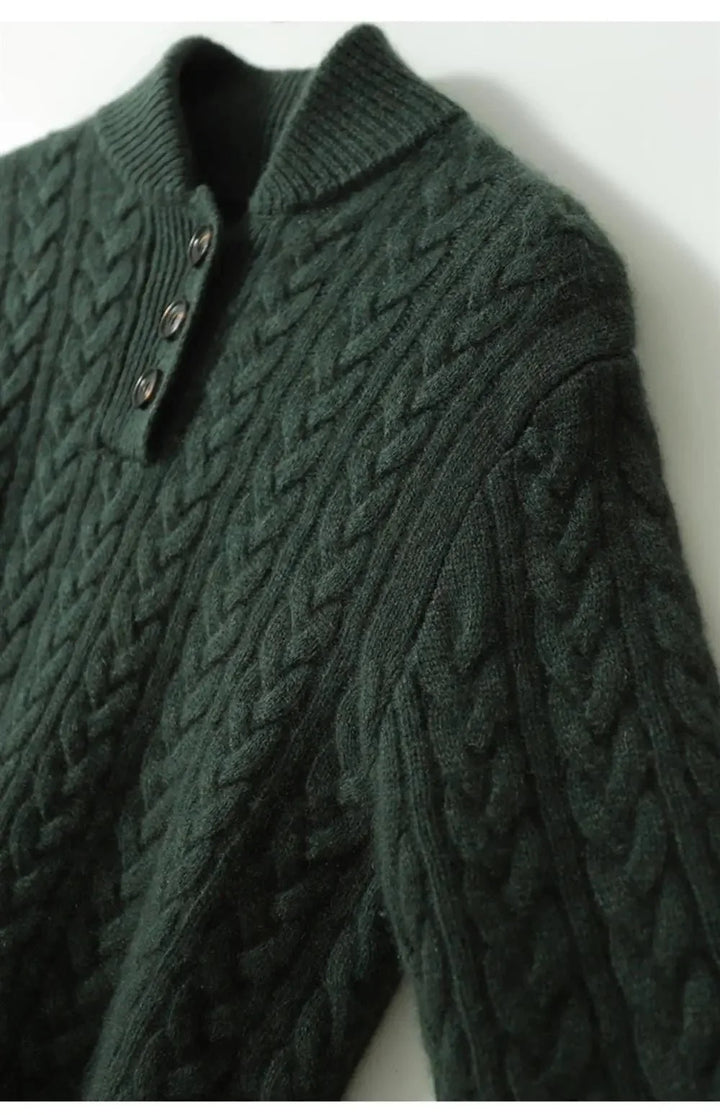 Carla | Maglione in Maglia Intrecciata con Bottoni