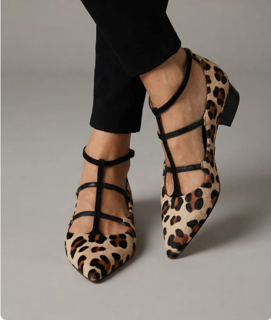 Bridget - Scarpe con tacco e cinturino leopardato