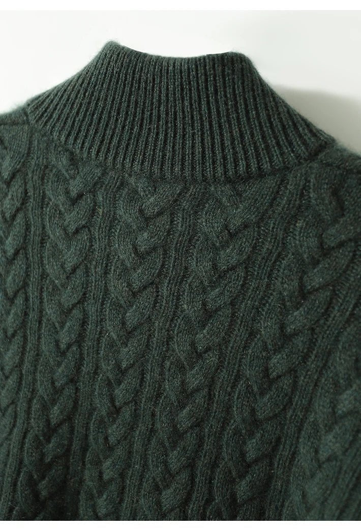 Carla | Maglione in Maglia Intrecciata con Bottoni