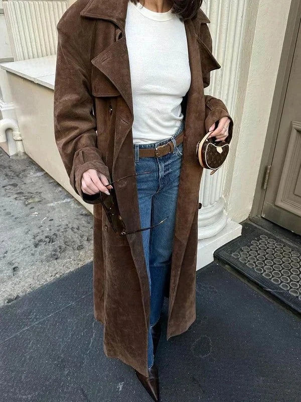 Cordula | Trench in Pelle Scamosciata