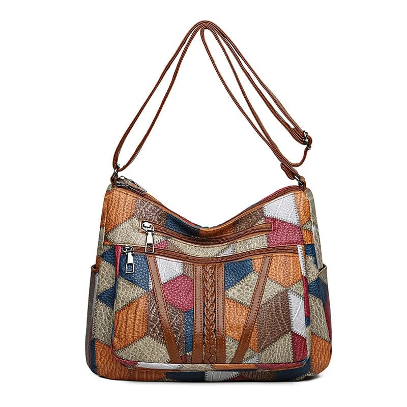 Solara | Borsa a Tracolla in Pelle con Motivo Mosaico