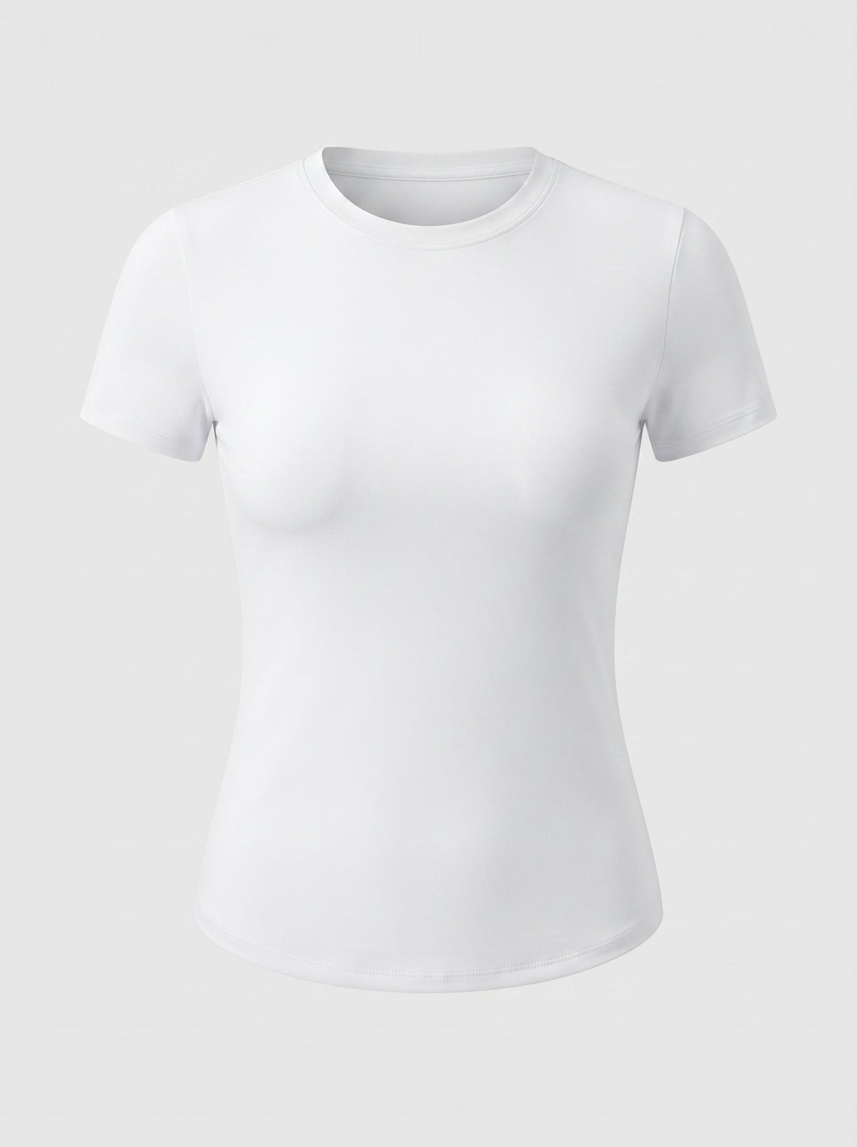 T-shirt girocollo da donna, vestibilità aderente