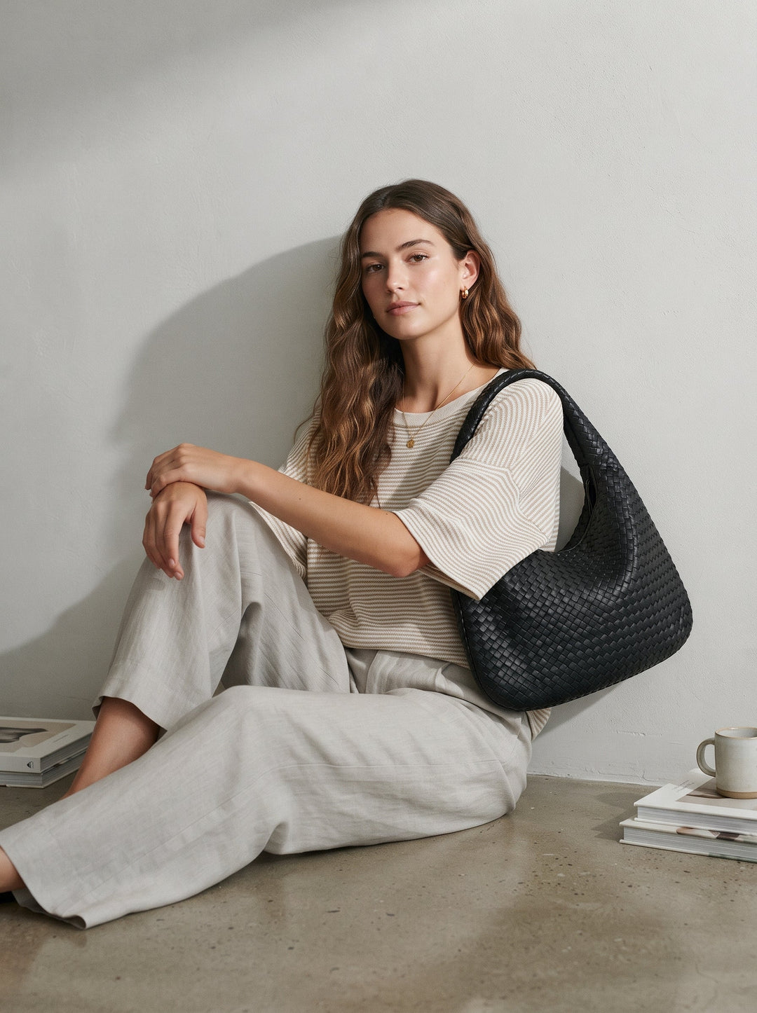 Woven Hobo Shoulder Bag