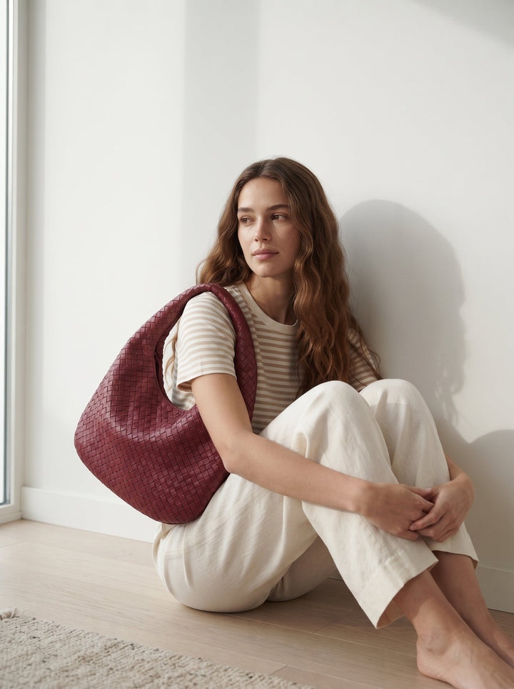 Woven Hobo Shoulder Bag