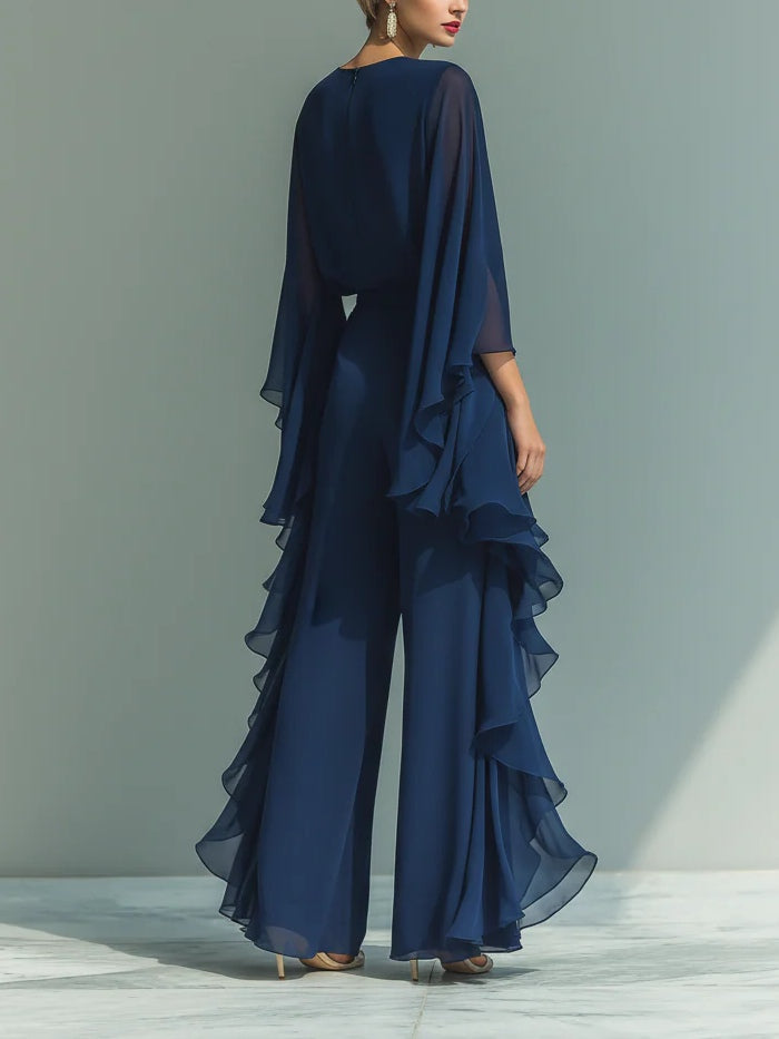 Aurora | Completo Elegante in Chiffon con Volant