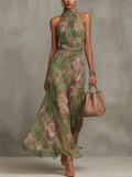 Livia | Abito Maxi Halter Floreale