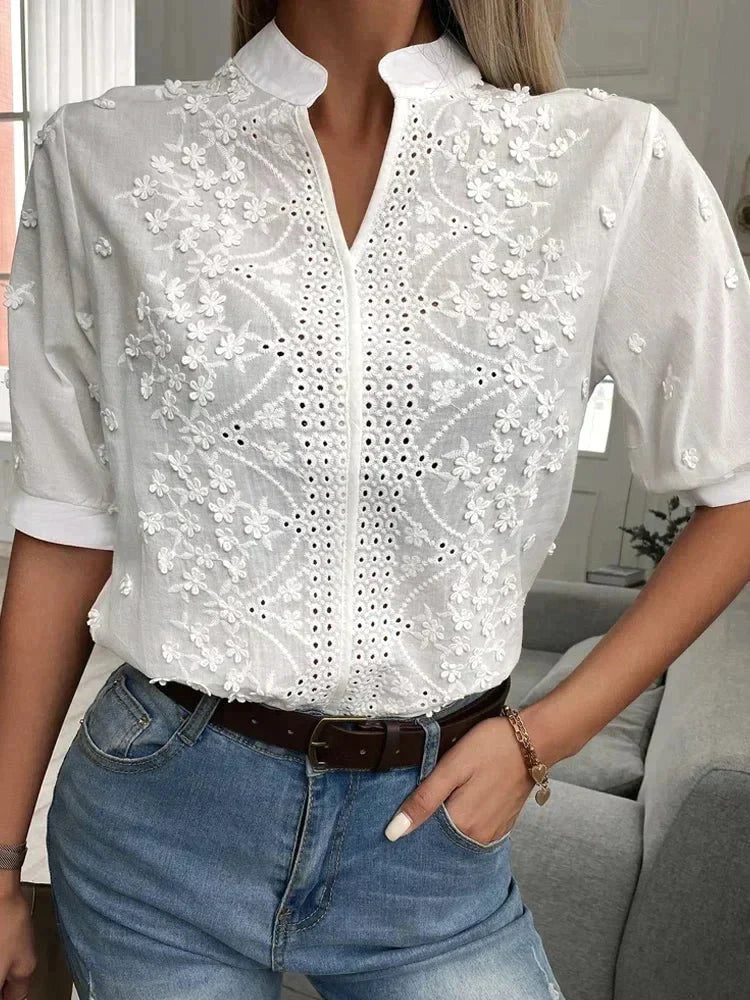 Laurine | Top casual ricamato elegante