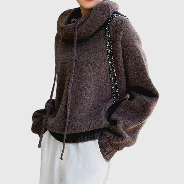 Marie | Maglione Cozy con Collo Alto e Cappuccio