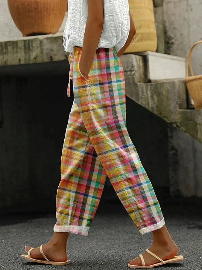 Noëlle | pantaloni a quadri retrò