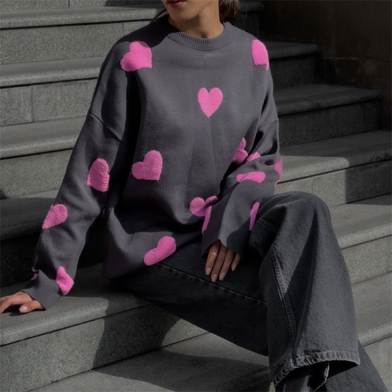 Mila | Maglione in Misto Cotone con Cuori