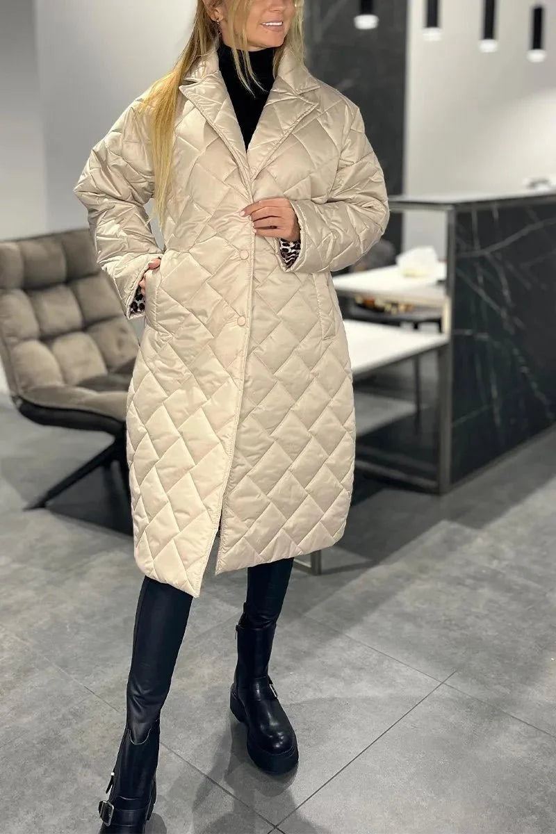 Anaïs | Cappotto Trapuntato con Fodera Leopardo