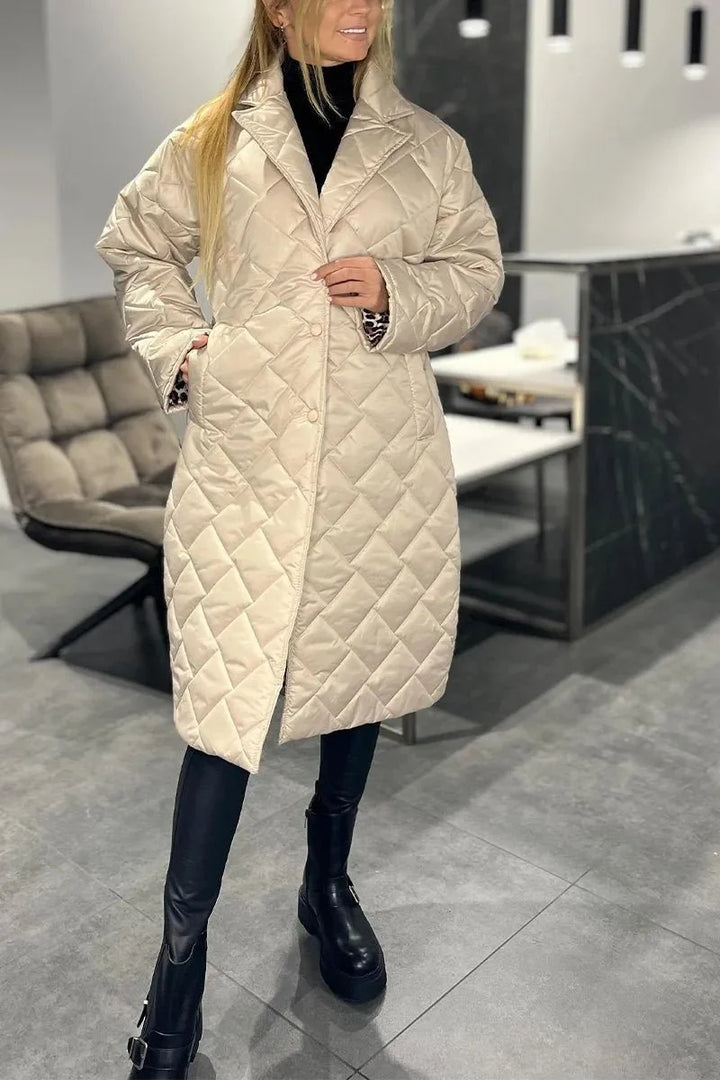 Anaïs | Cappotto Trapuntato con Fodera Leopardo