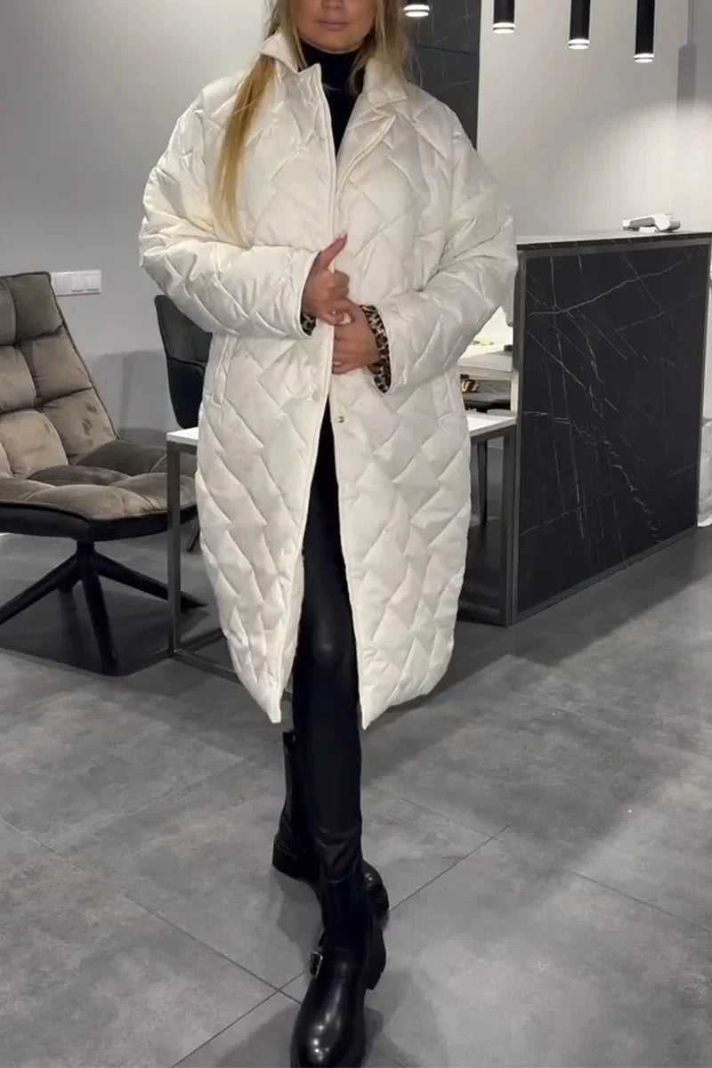 Anaïs | Cappotto Trapuntato con Fodera Leopardo