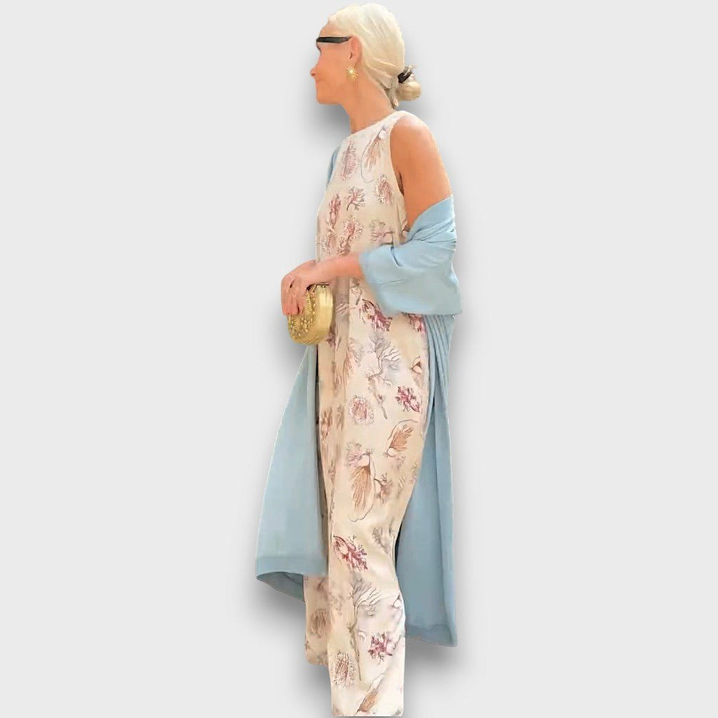 Elveria | Abito maxi con cardigan