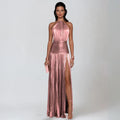 Emma | Vestito Halter Aperto sulla Schiena Metallico